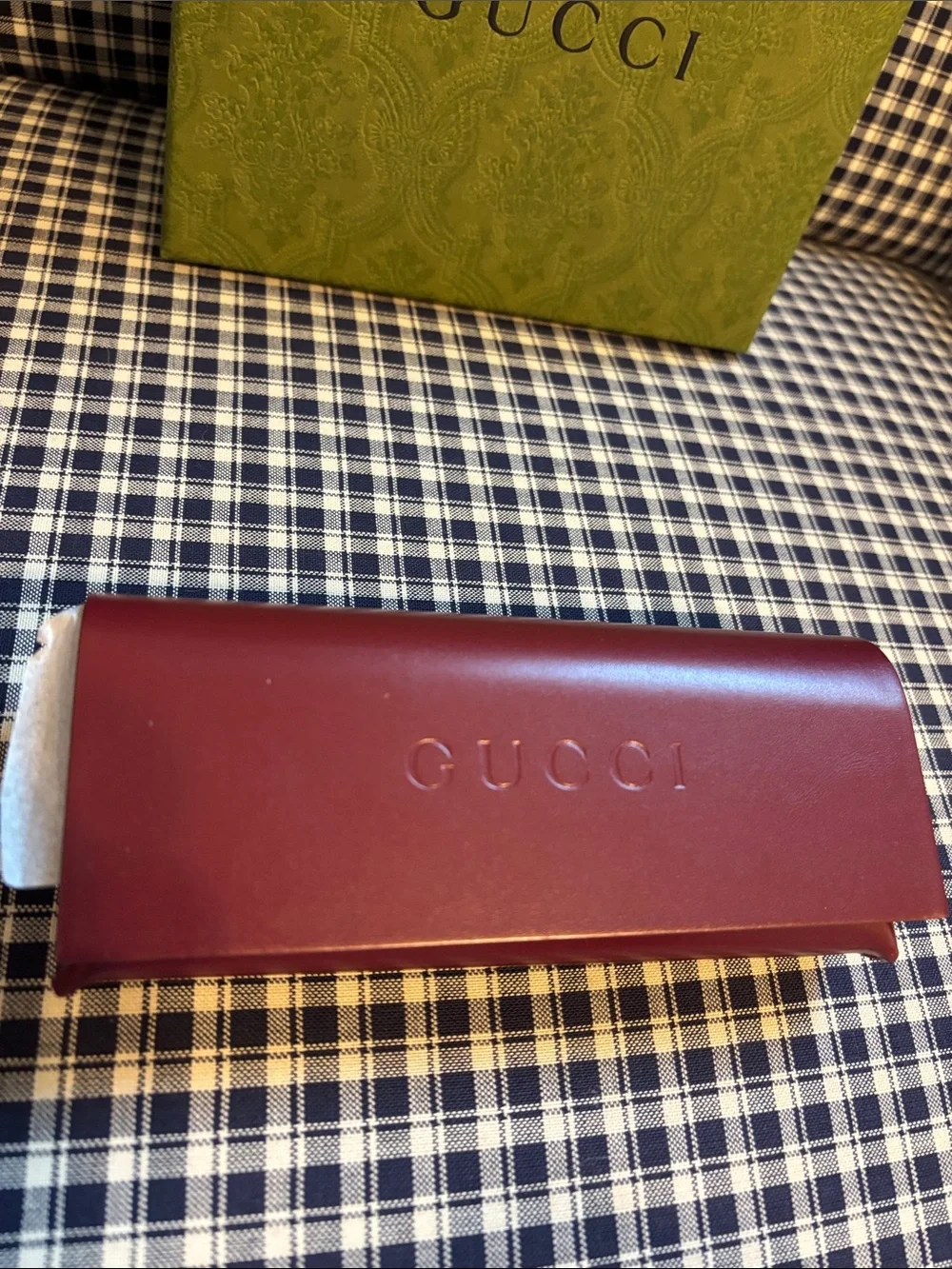 Gucci  Maroon Leather Eyewear Case